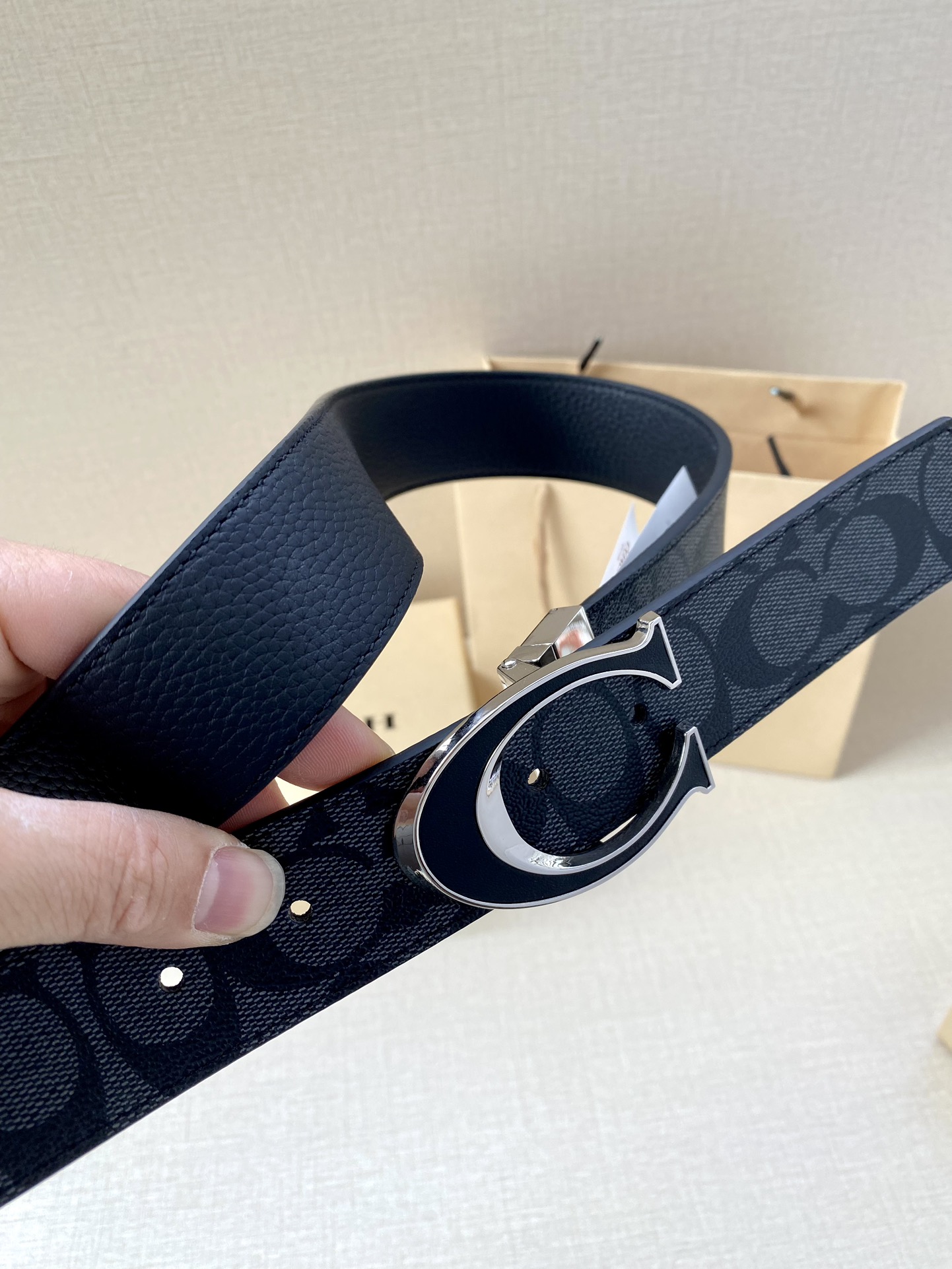 Coach Male Leather Belt Top Grain Leather M