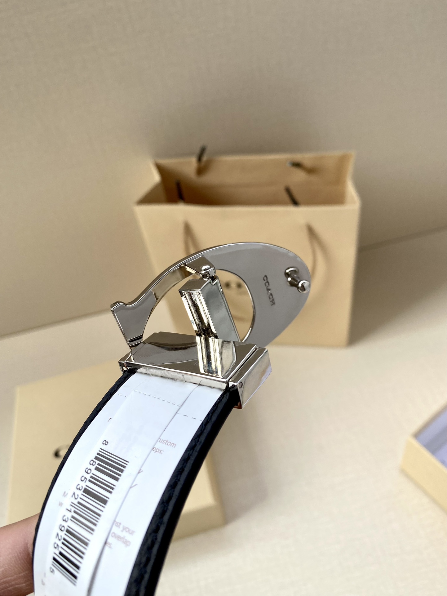 Coach Male Leather Belt Top Grain Leather M