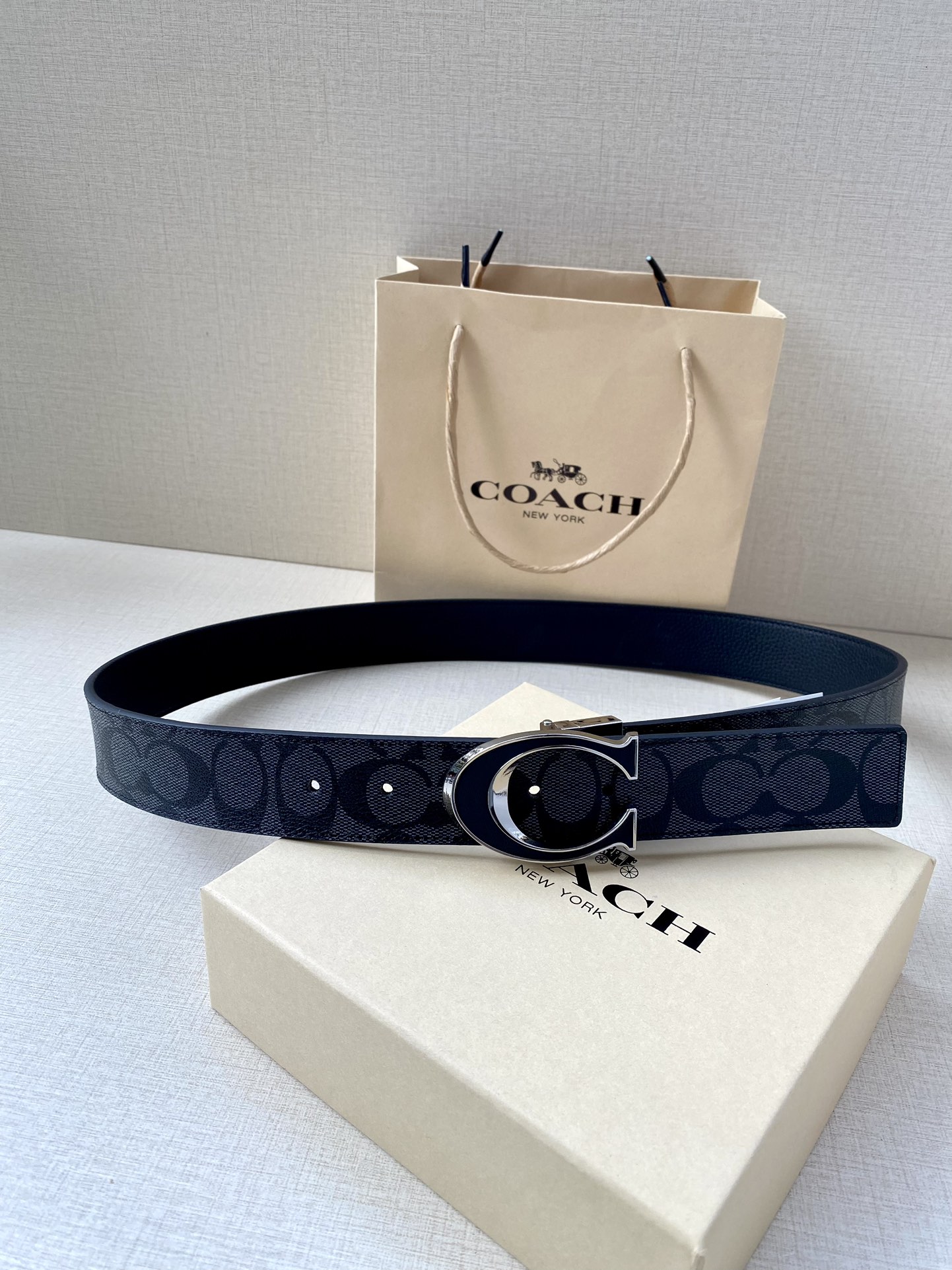 Coach Male Leather Belt Top Grain Leather M