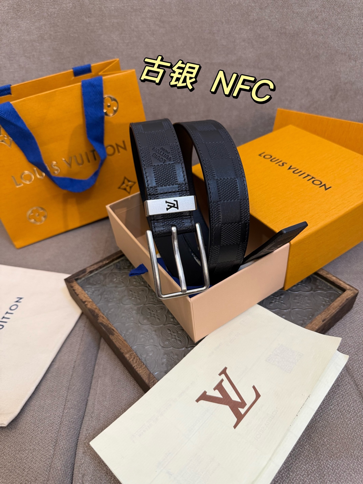 Louis Vuitton Leather Belt Top Grain Leather 13514-m-l