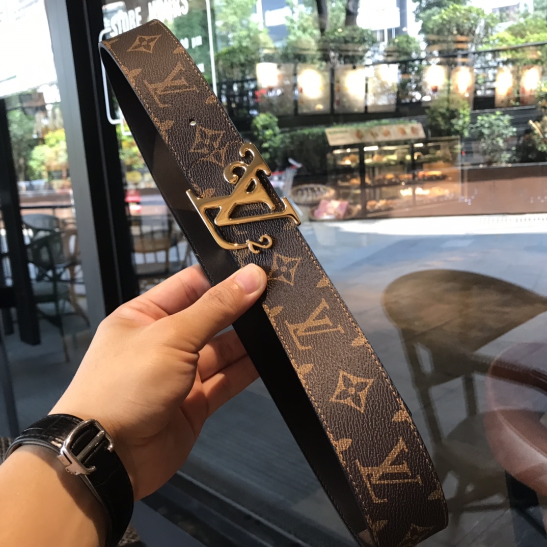 Louis Vuitton Male Basic Belt Cow Leather L