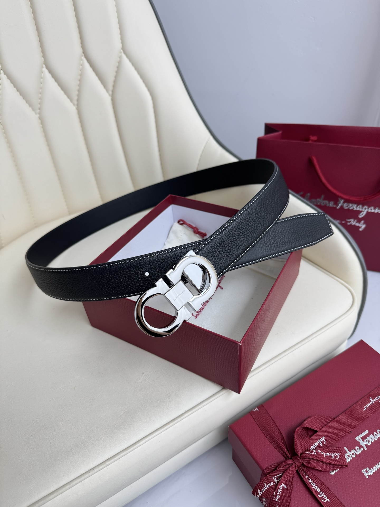 Salvatore Ferragamo Basic Belt Top Grain Leather 13514