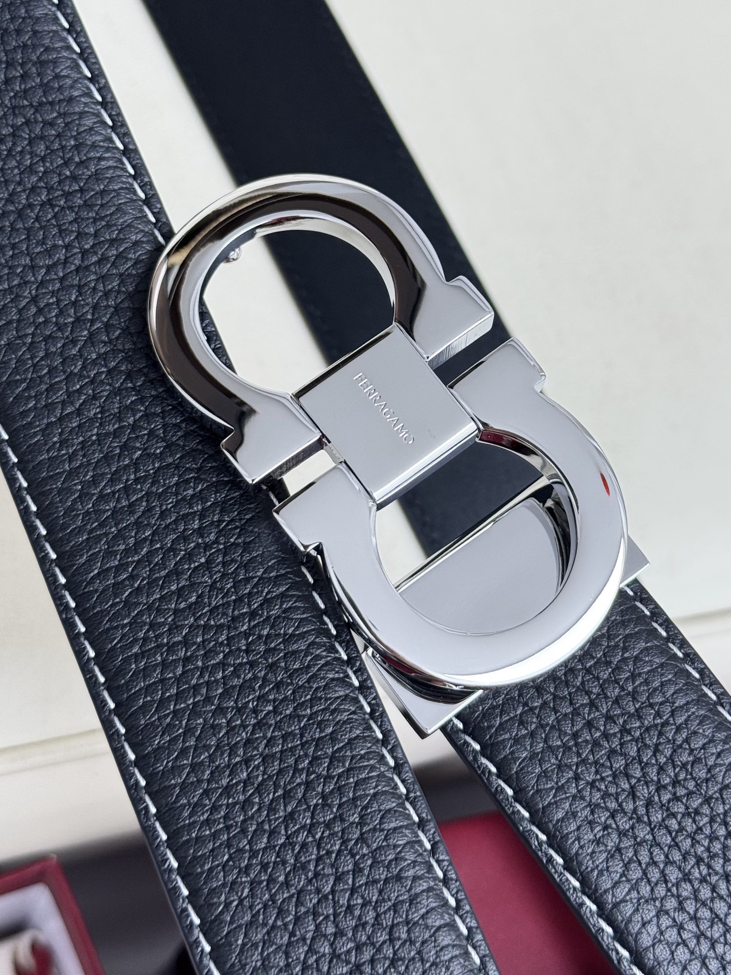 Salvatore Ferragamo Basic Belt Top Grain Leather 13514