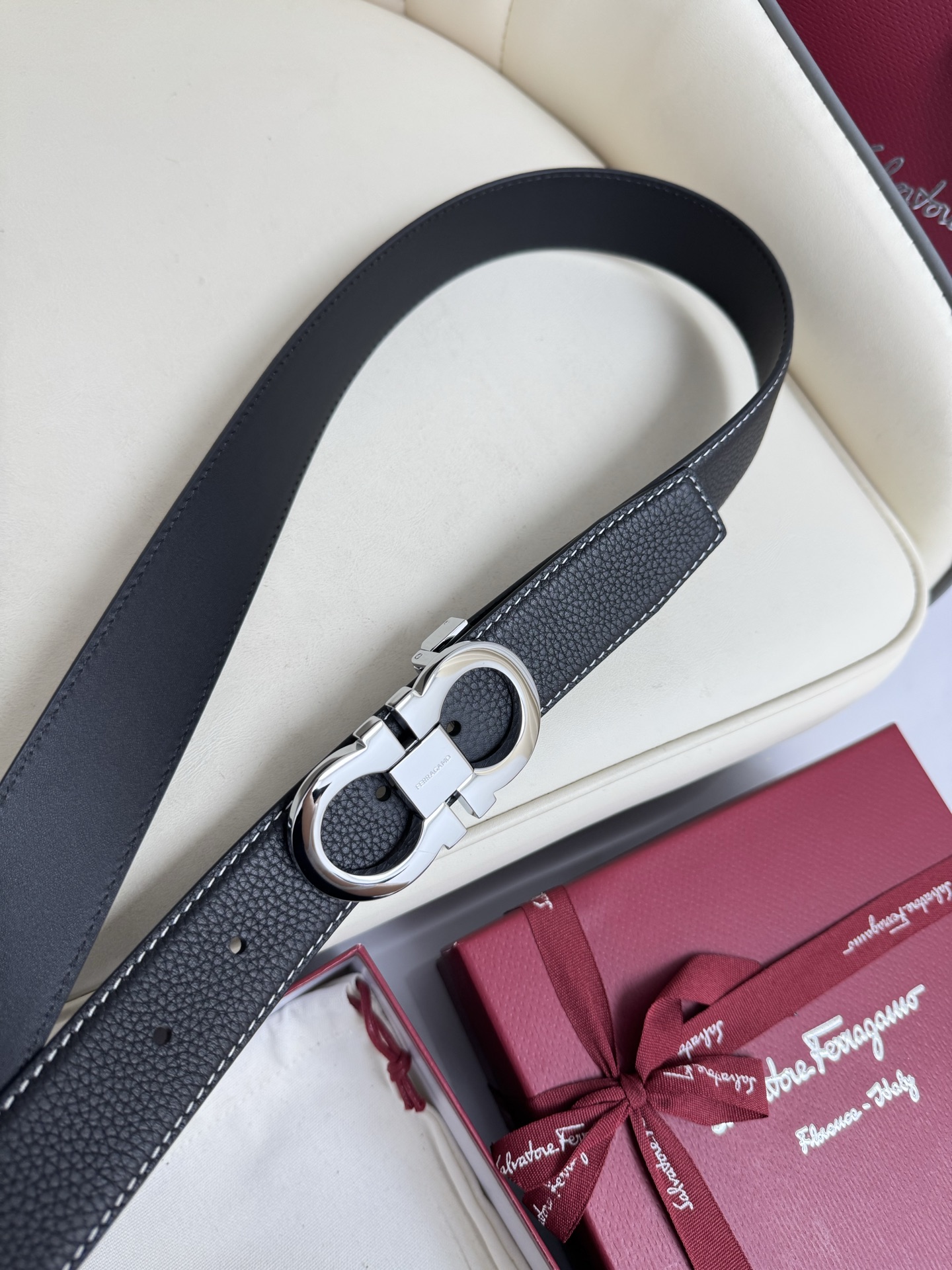 Salvatore Ferragamo Basic Belt Top Grain Leather 13514