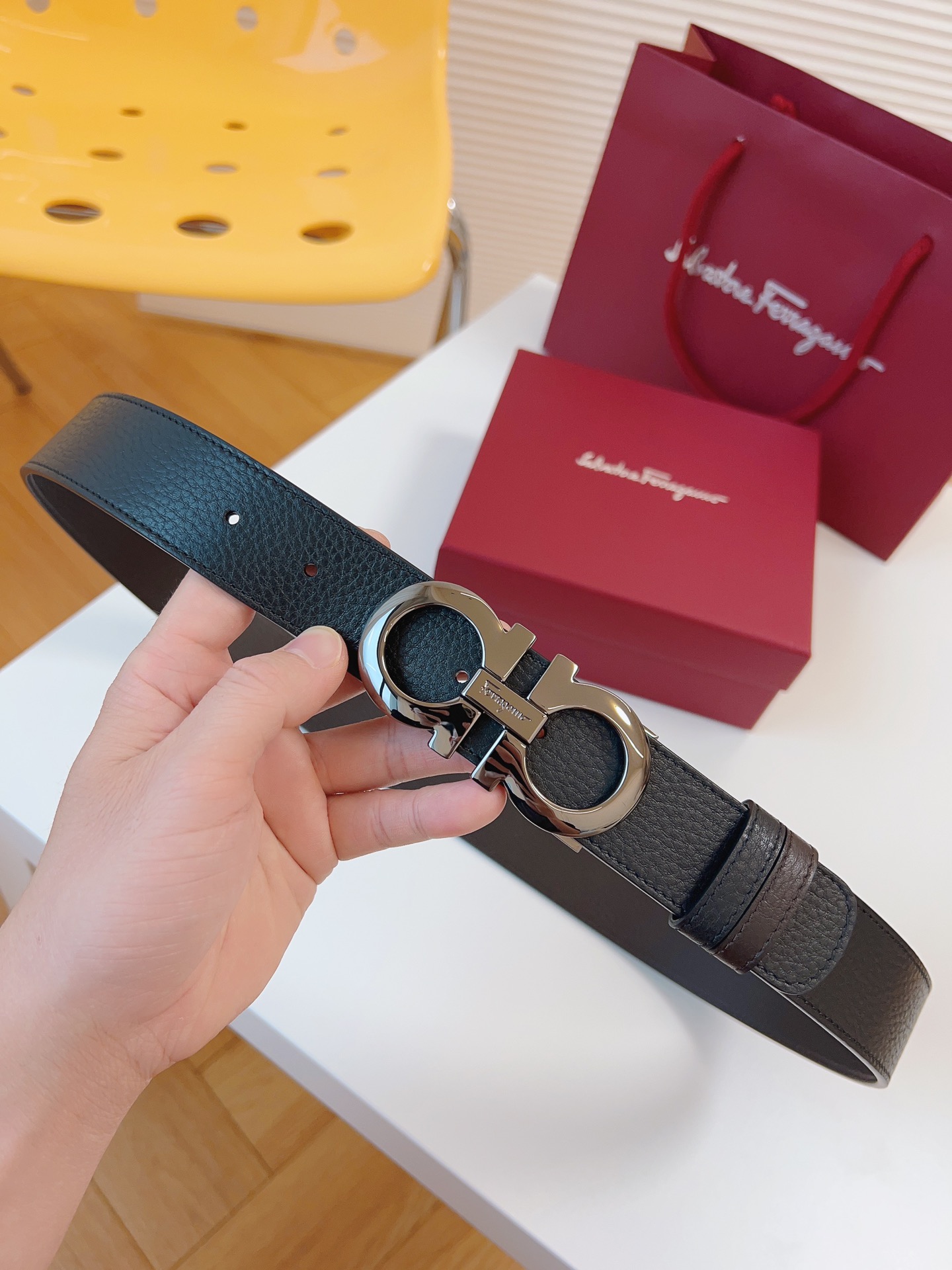 Salvatore Ferragamo Leather Belt 35mm-m