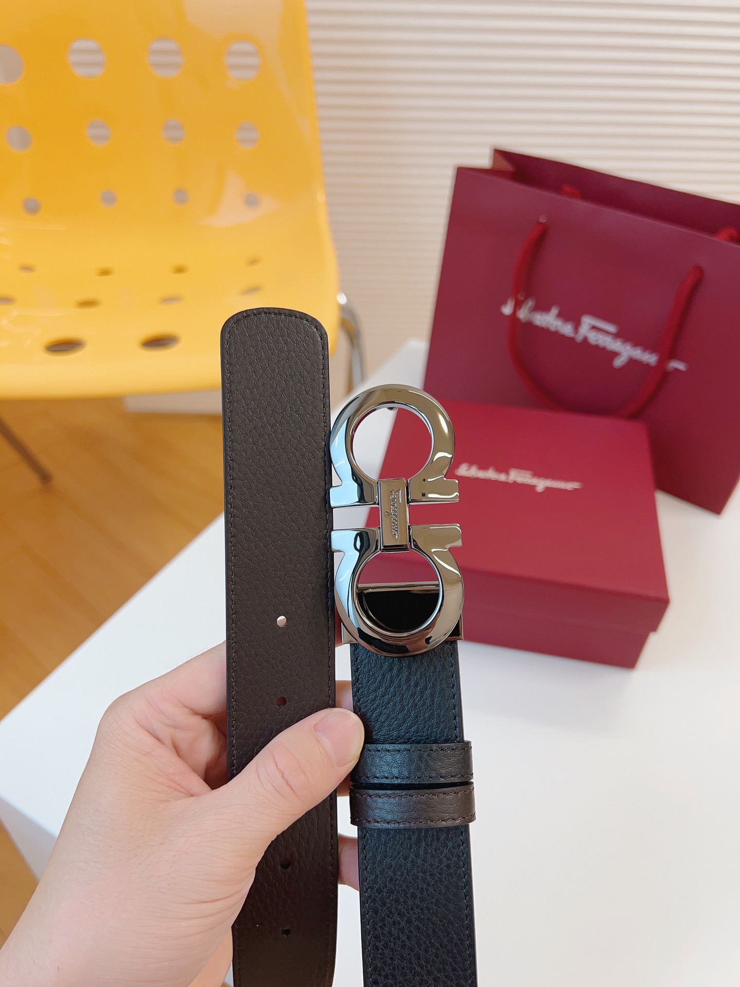 Salvatore Ferragamo Leather Belt 35mm-m