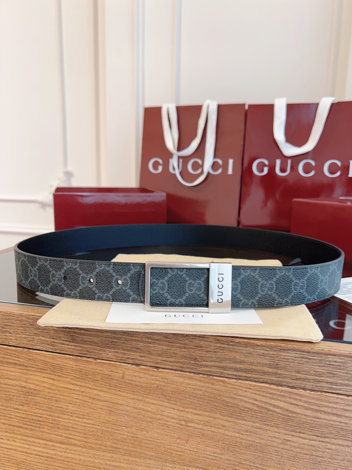 Gucci Male Basic Belt Canvas Black