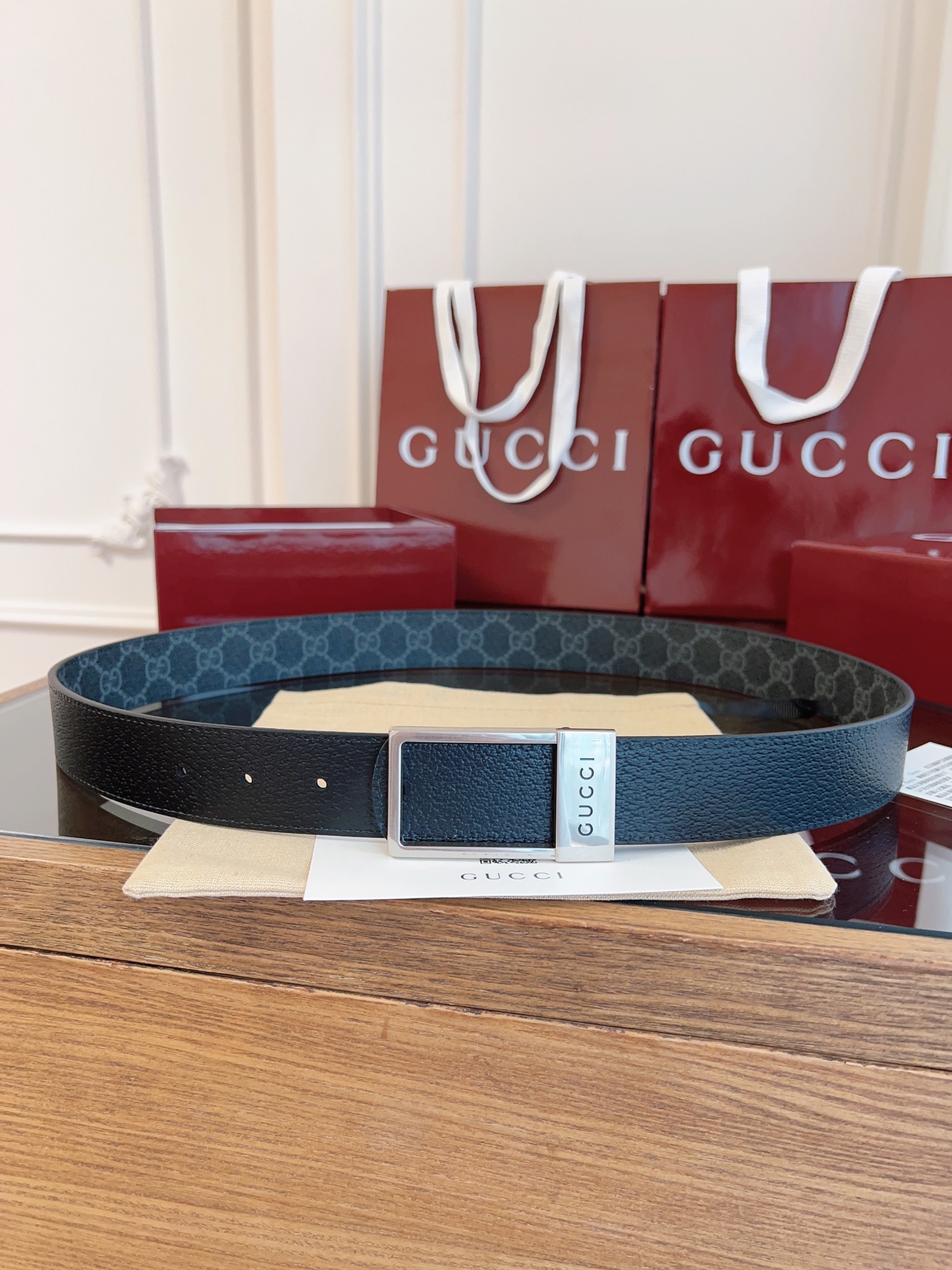 Gucci Male Basic Belt Canvas Black