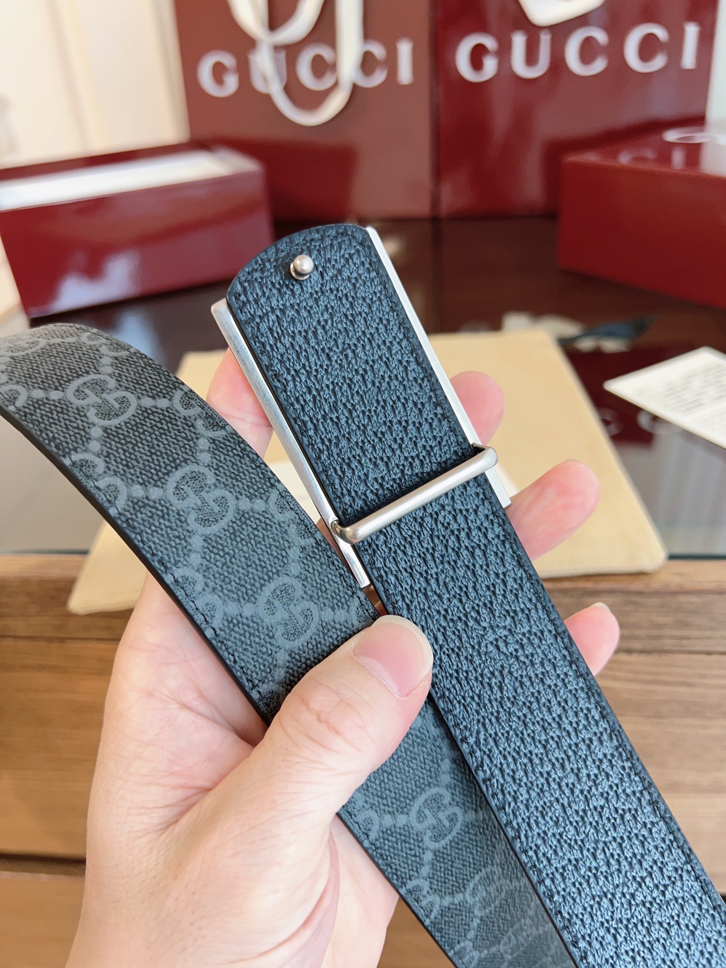 Gucci Male Basic Belt Canvas Black