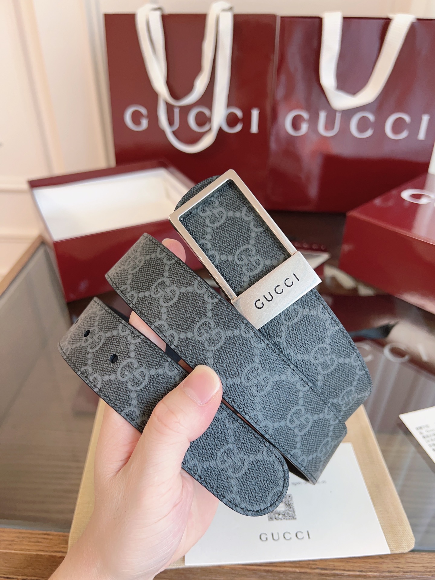 Gucci Male Basic Belt Canvas Black