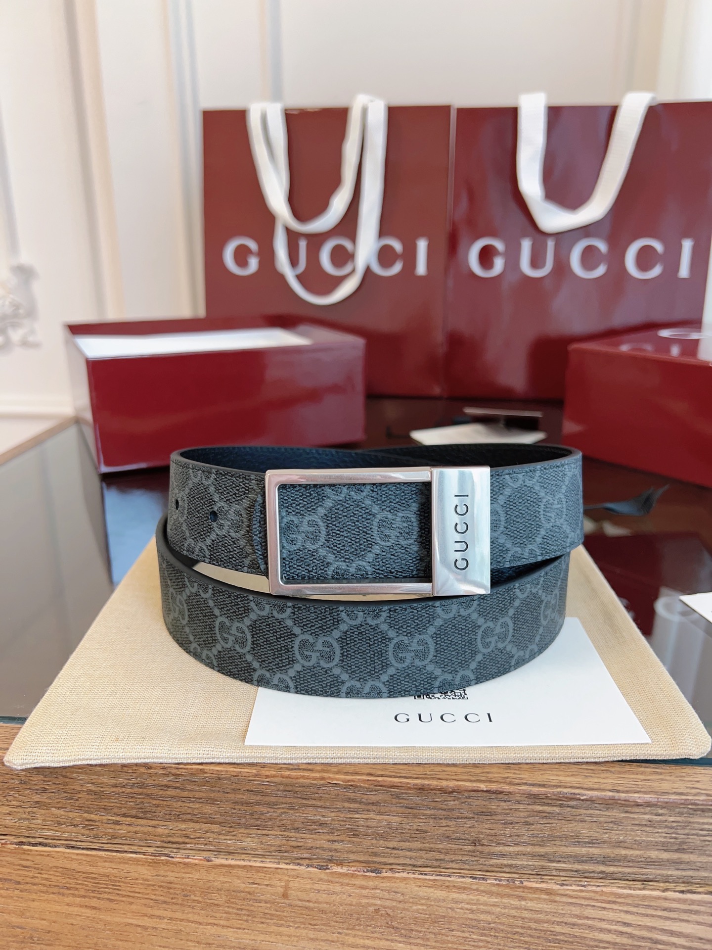 Gucci Male Basic Belt Canvas Black