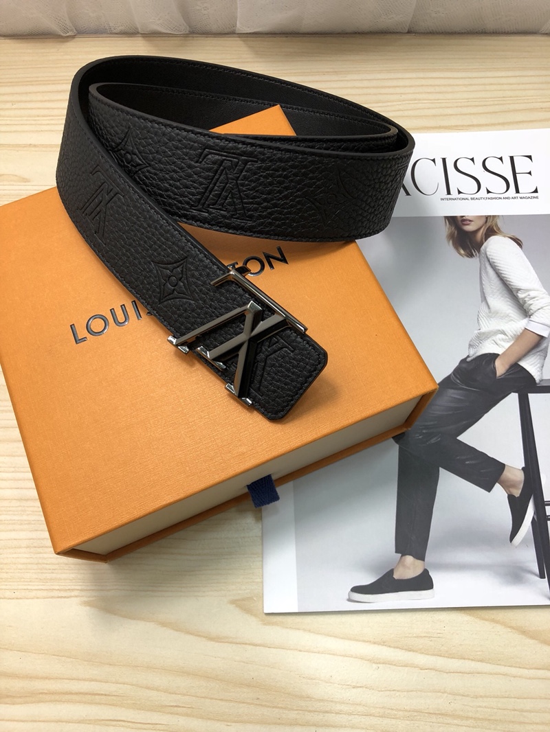 Louis Vuitton Leather Belt Top Grain Leather M-l