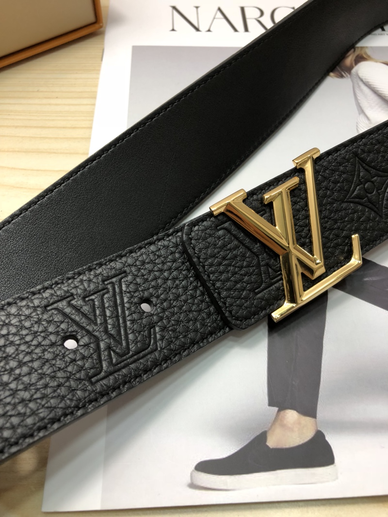 Louis Vuitton Leather Belt Top Grain Leather M-l