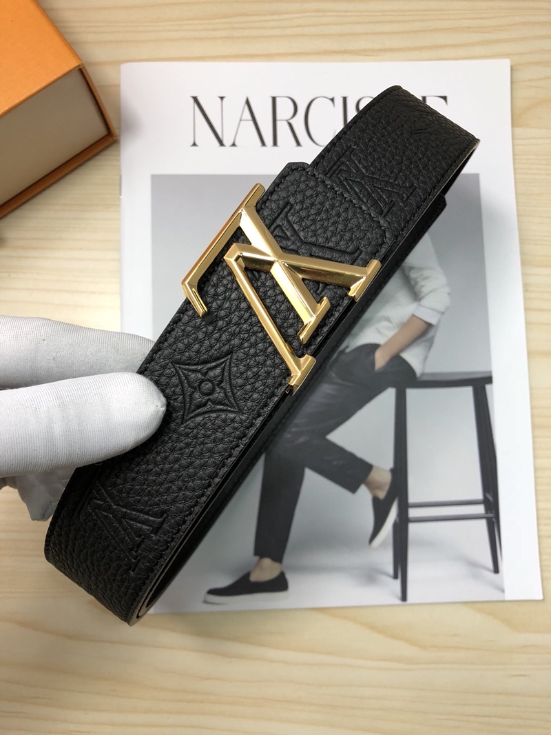 Louis Vuitton Leather Belt Top Grain Leather M-l