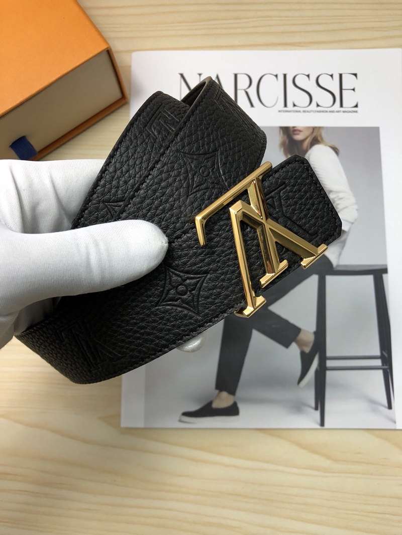 Louis Vuitton Leather Belt Top Grain Leather M-l