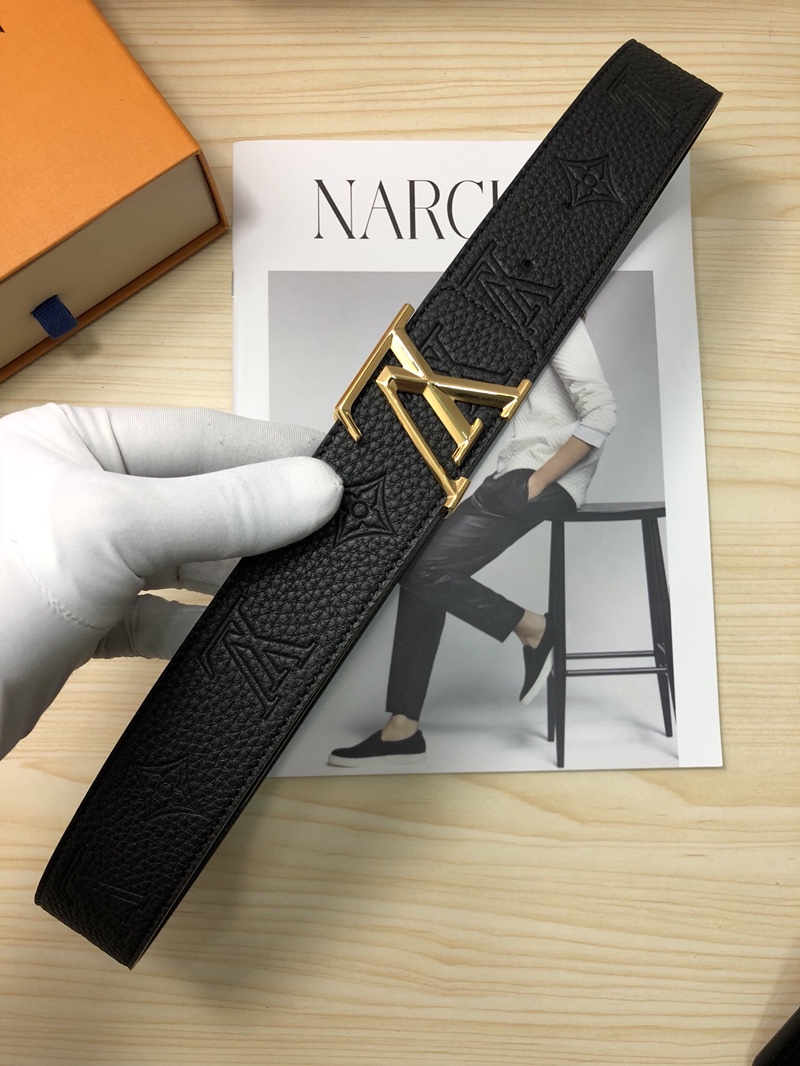 Louis Vuitton Leather Belt Top Grain Leather M-l