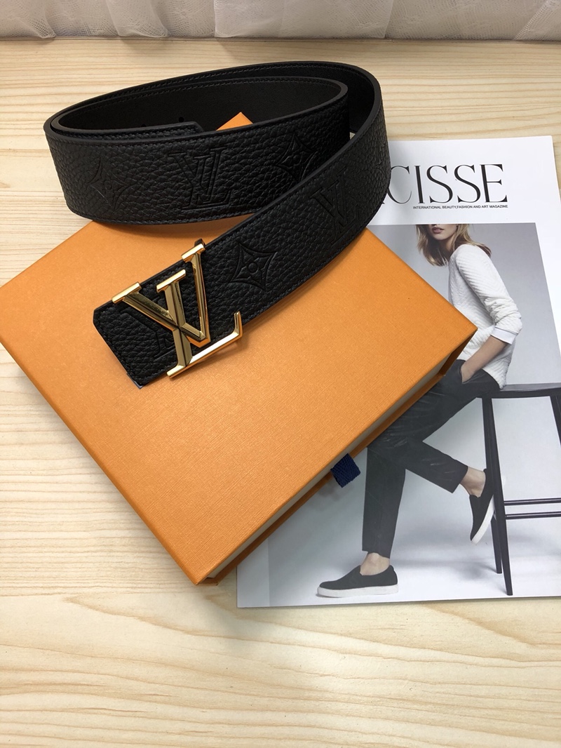 Louis Vuitton Leather Belt Top Grain Leather M-l