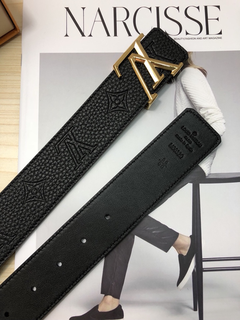 Louis Vuitton Leather Belt Top Grain Leather M-l