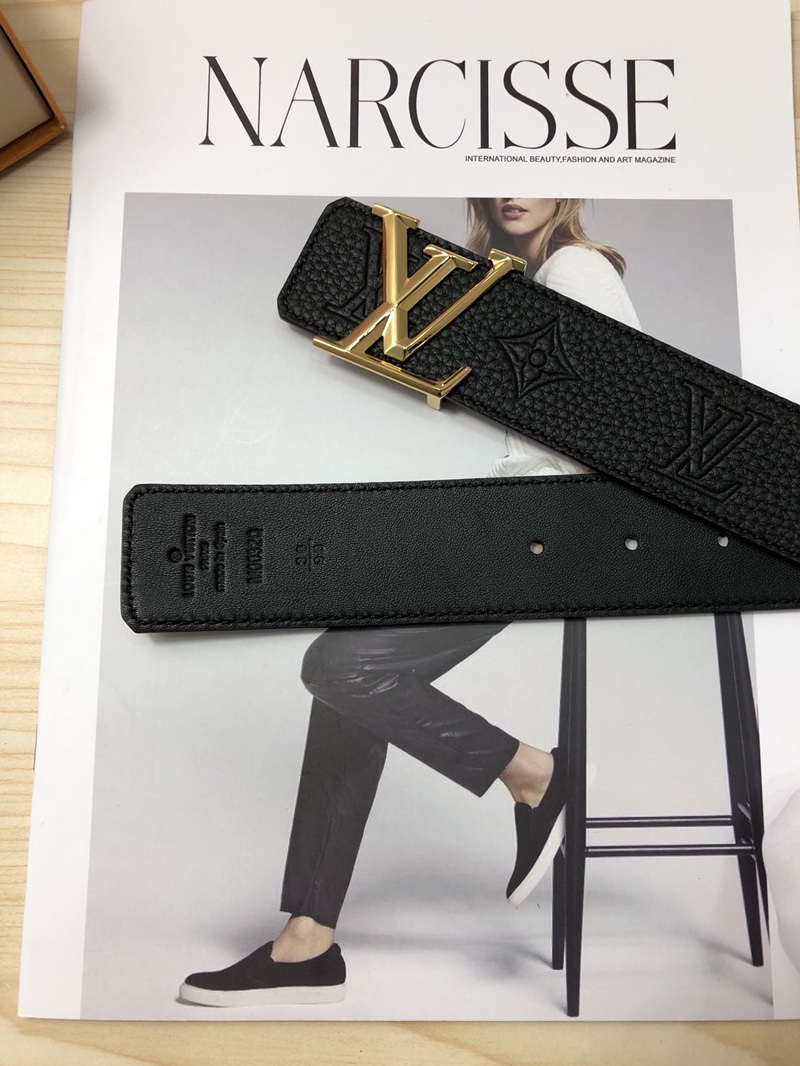 Louis Vuitton Leather Belt Top Grain Leather M-l