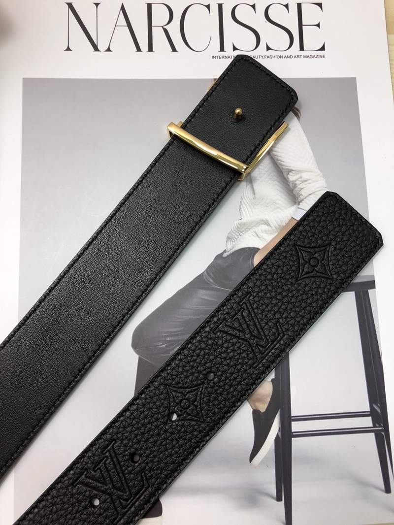 Louis Vuitton Leather Belt Top Grain Leather M-l
