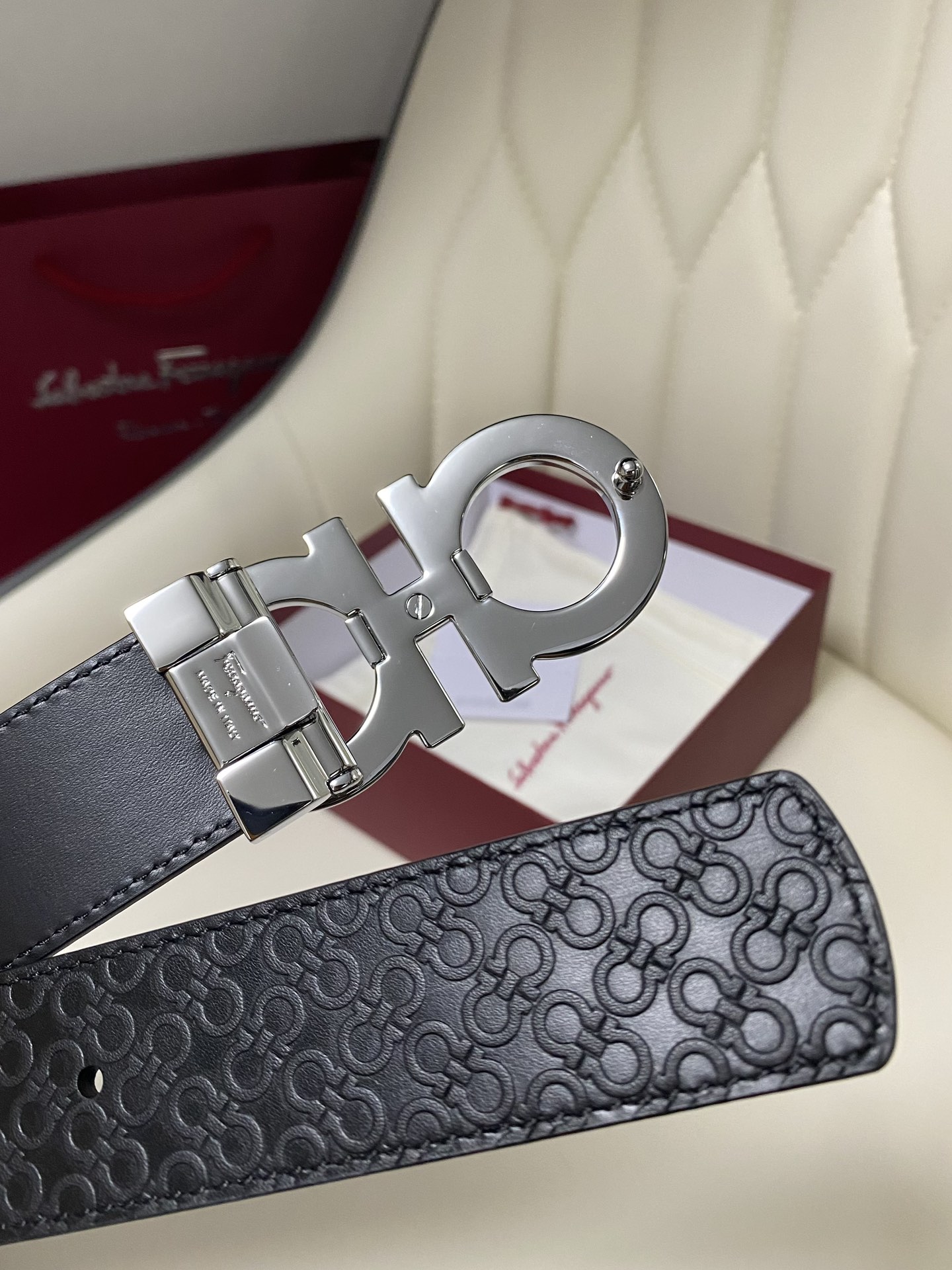 Salvatore Ferragamo Male Leather Belt Top Grain Leather M