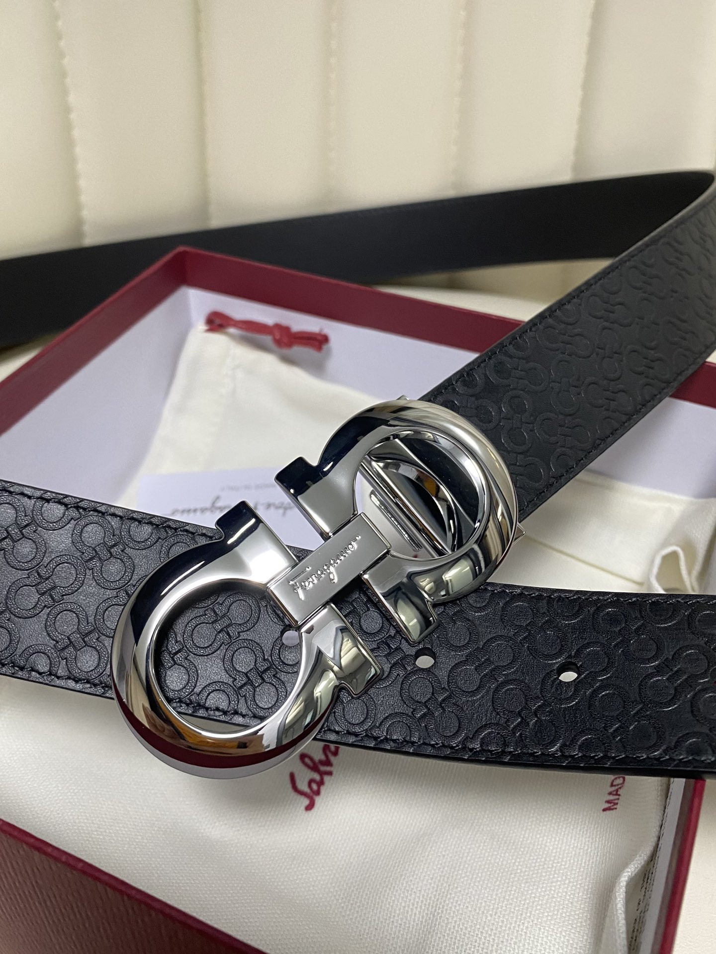 Salvatore Ferragamo Male Leather Belt Top Grain Leather M