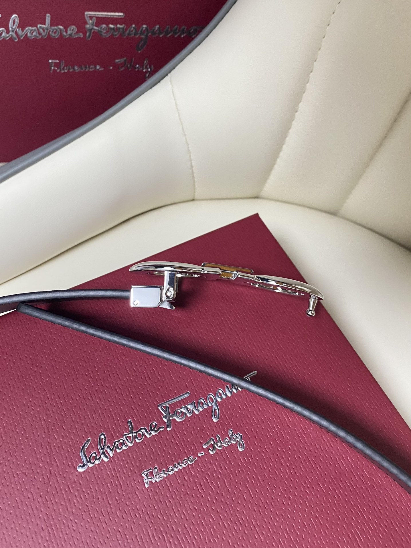 Salvatore Ferragamo Male Leather Belt Top Grain Leather M