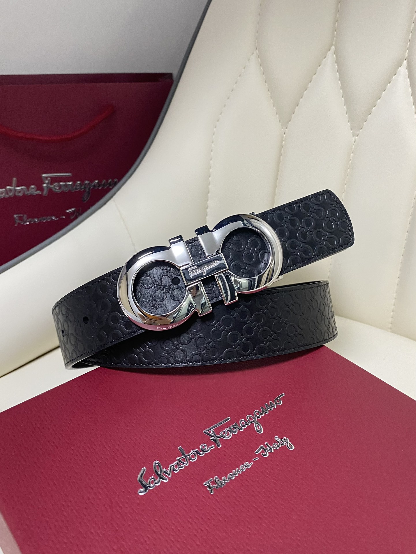 Salvatore Ferragamo Male Leather Belt Top Grain Leather M