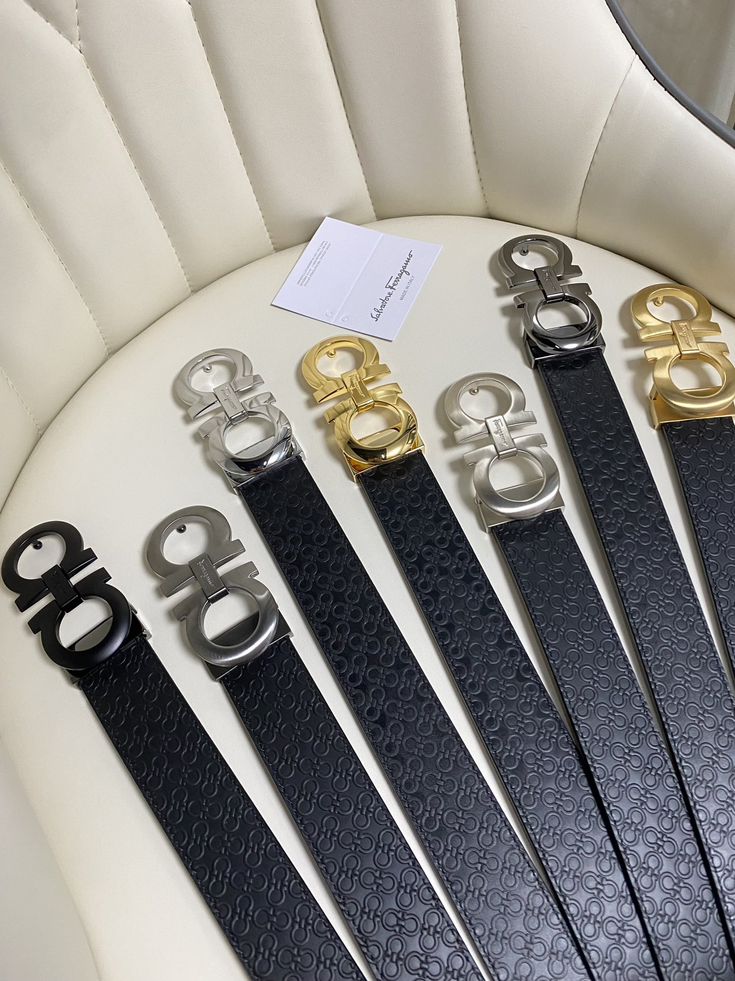 Salvatore Ferragamo Male Leather Belt Top Grain Leather M