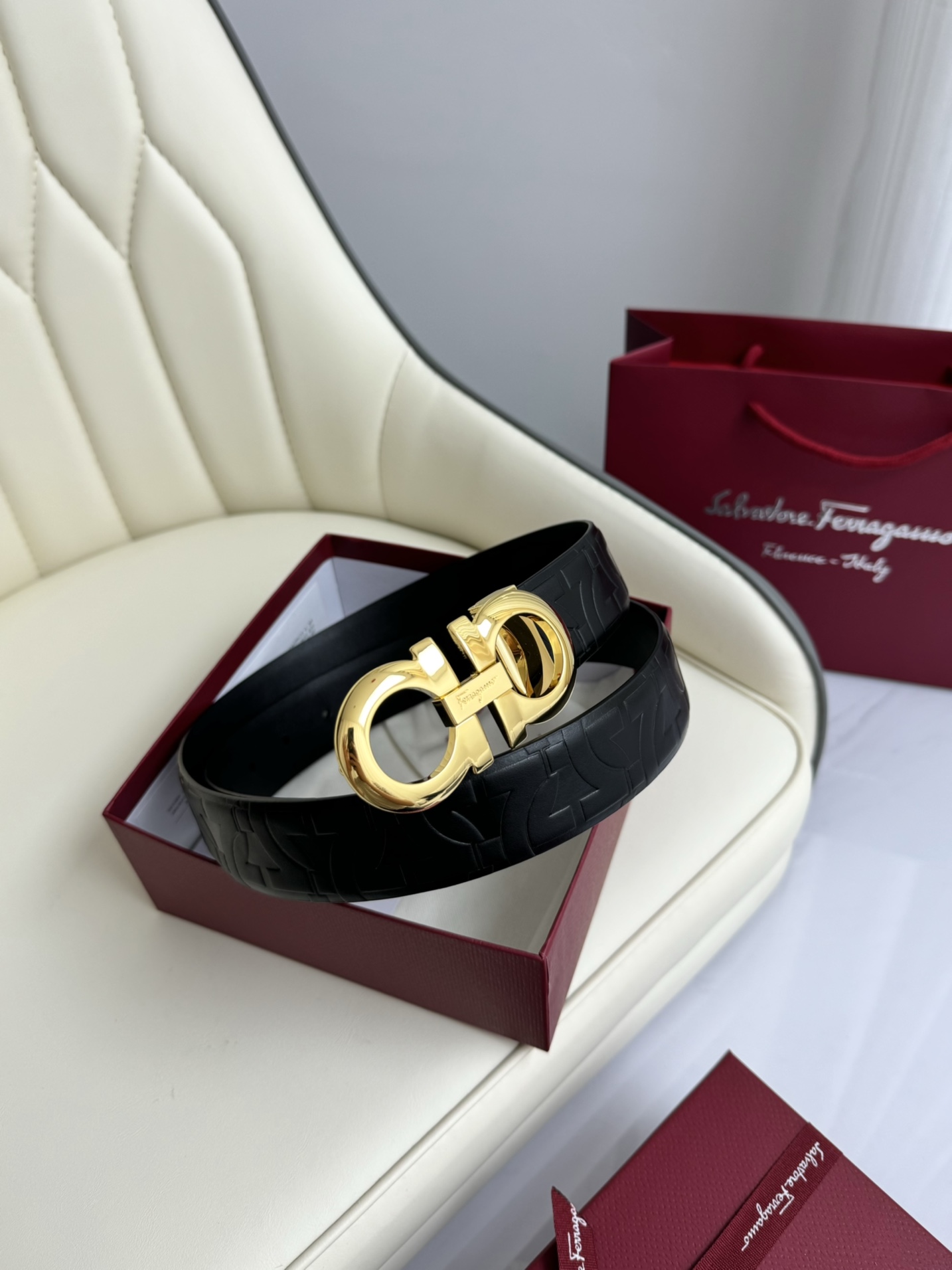 Salvatore Ferragamo Basic Belt Top Grain Leather 13514