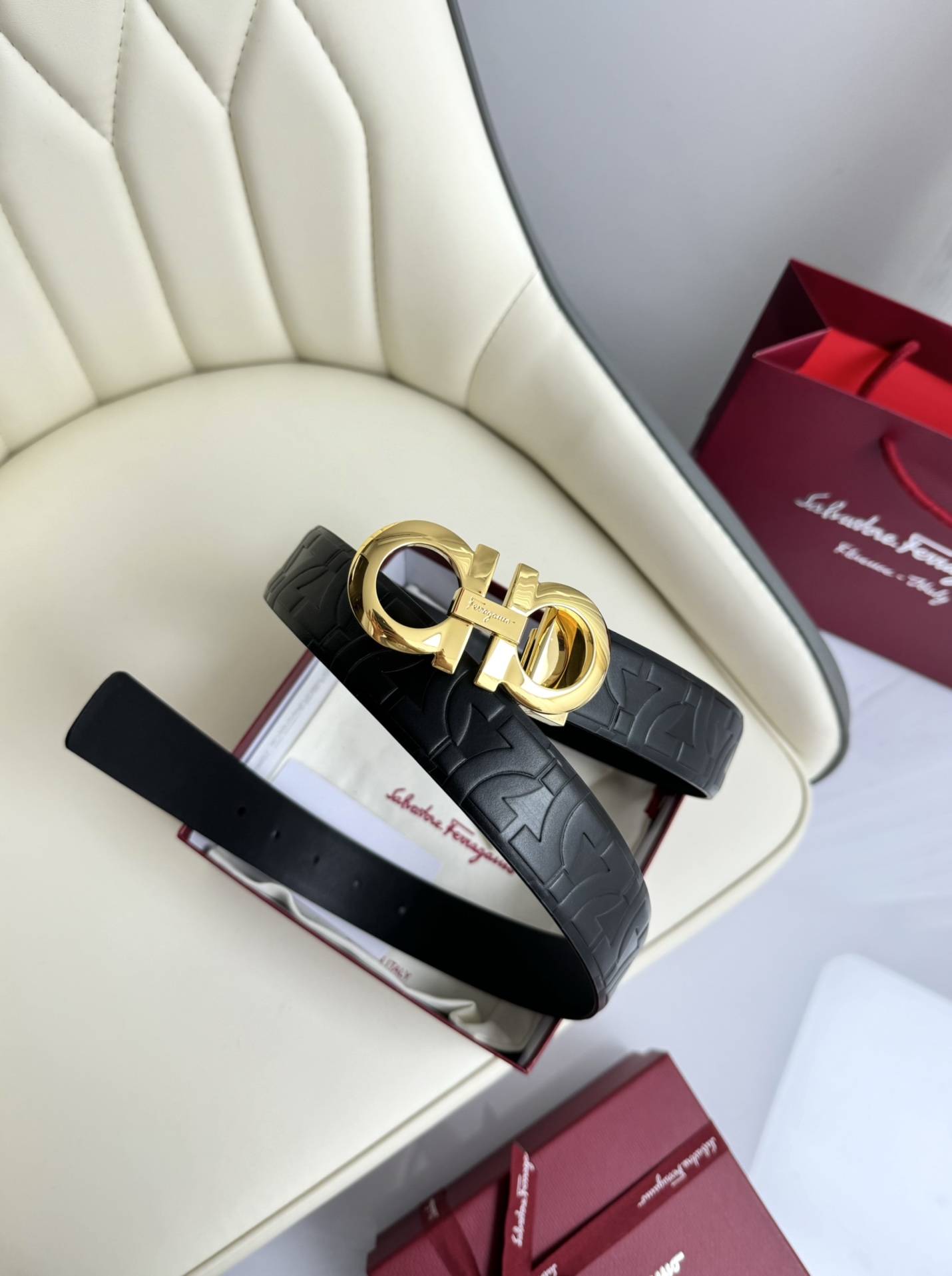 Salvatore Ferragamo Basic Belt Top Grain Leather 13514