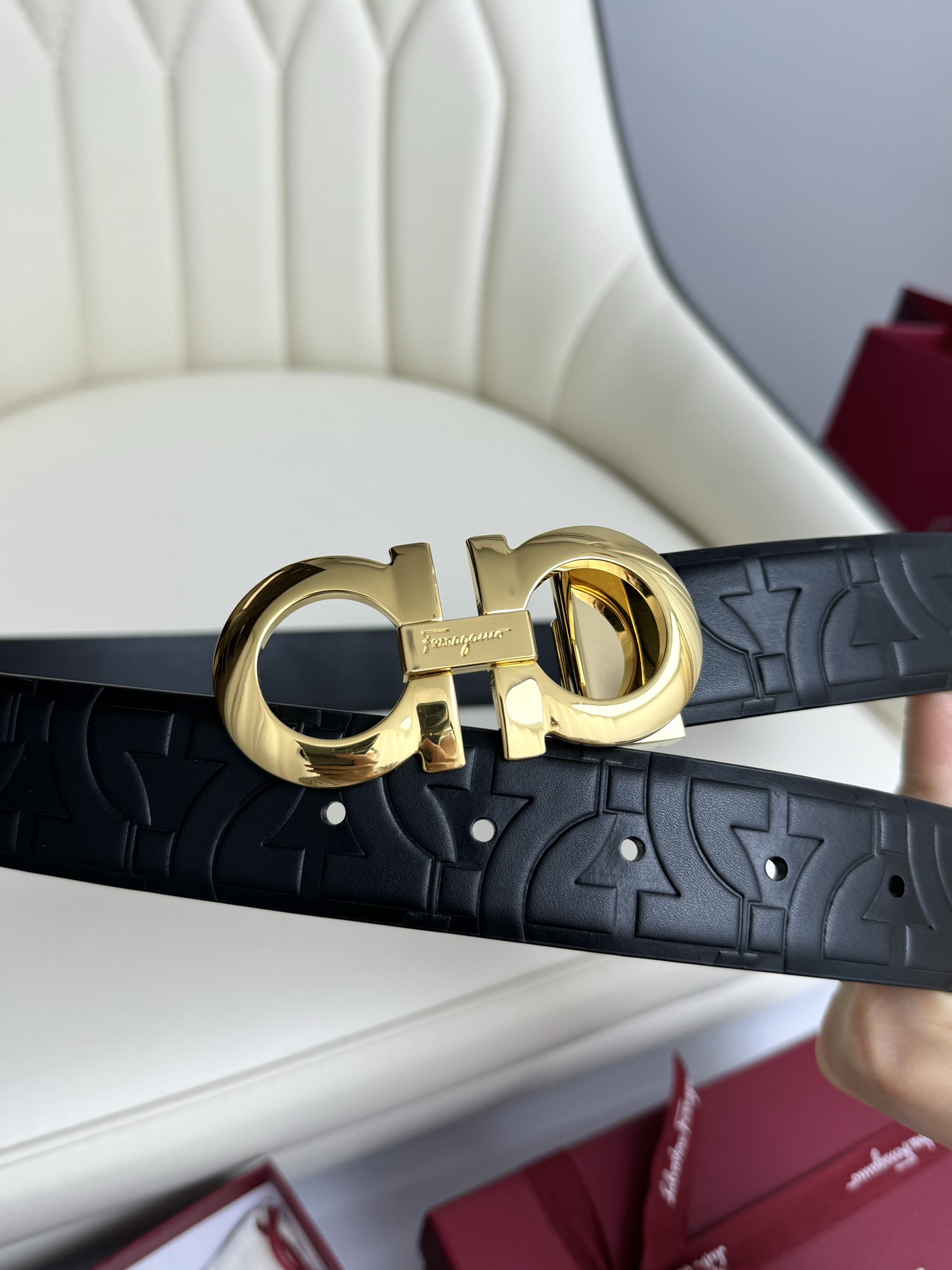 Salvatore Ferragamo Basic Belt Top Grain Leather 13514