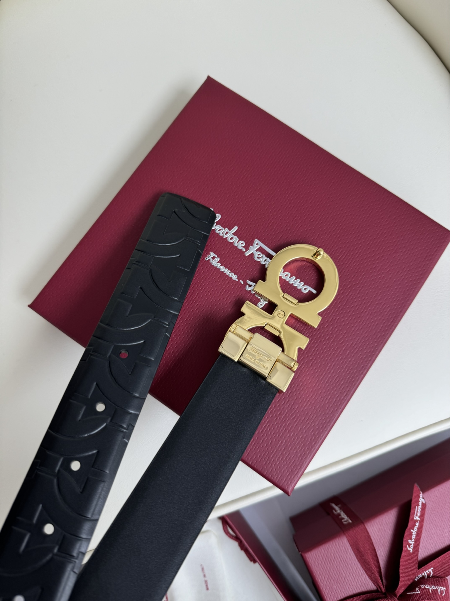 Salvatore Ferragamo Basic Belt Top Grain Leather 13514