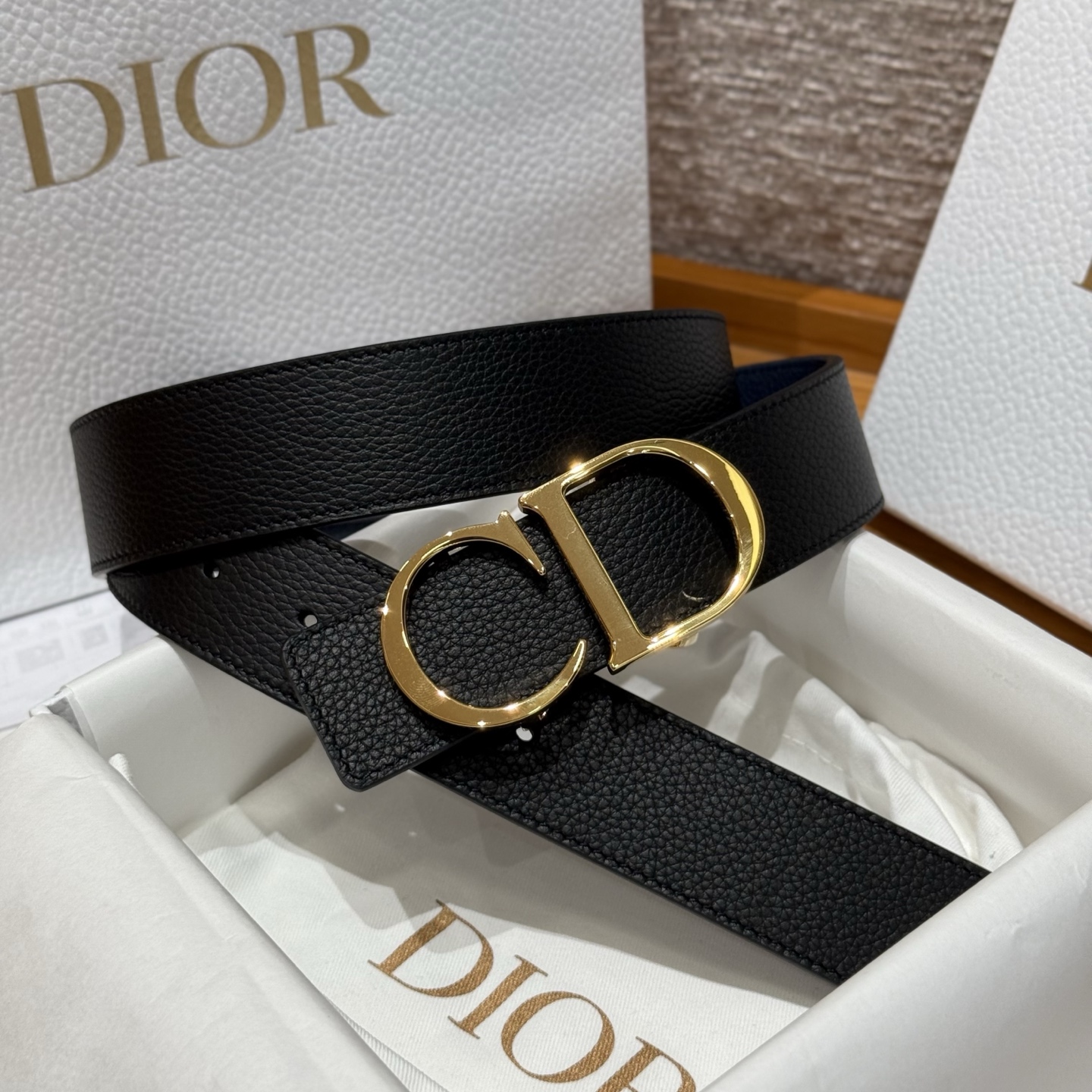 Dior Basic Belt Cow Leather Black M