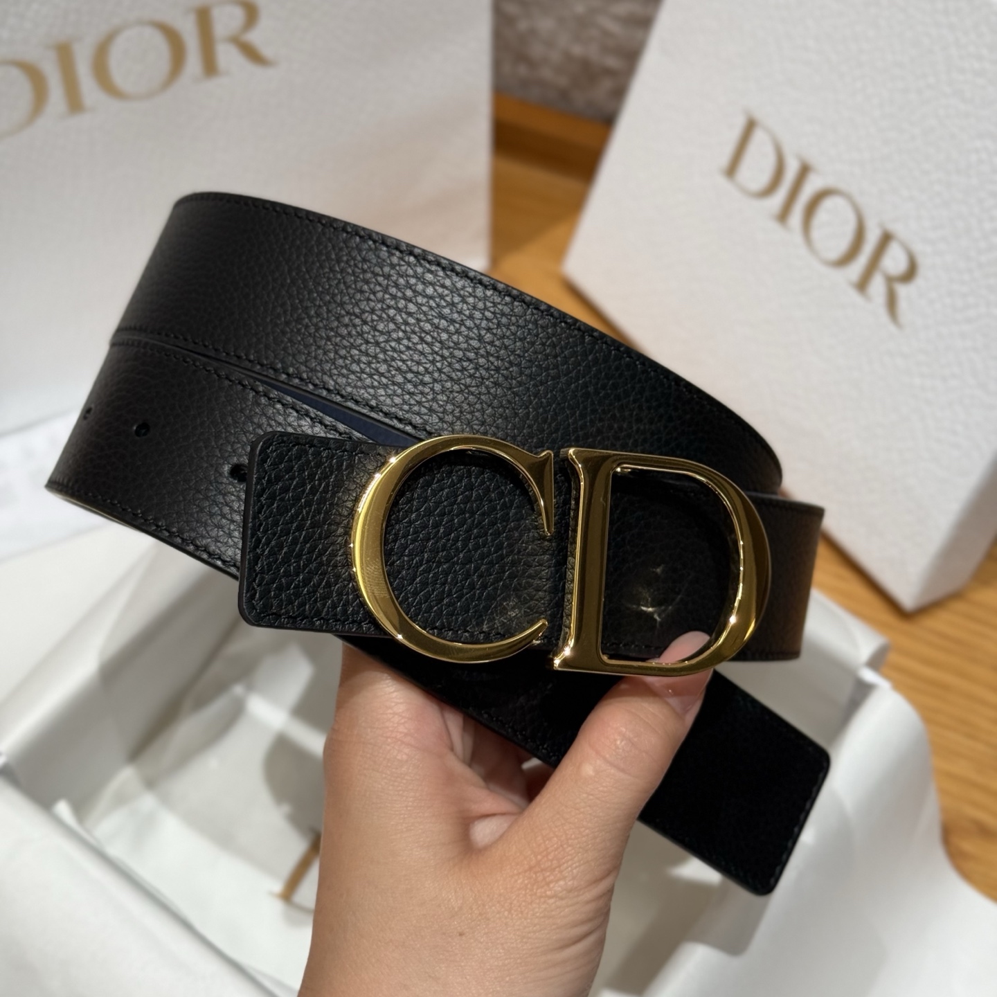 Dior Basic Belt Cow Leather Black M