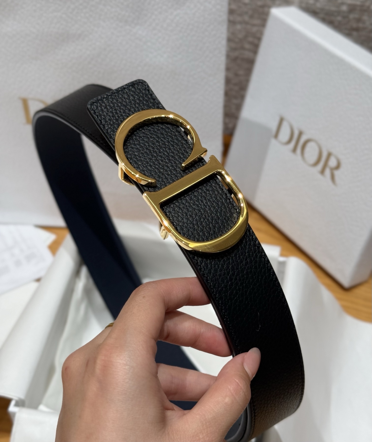 Dior Basic Belt Cow Leather Black M