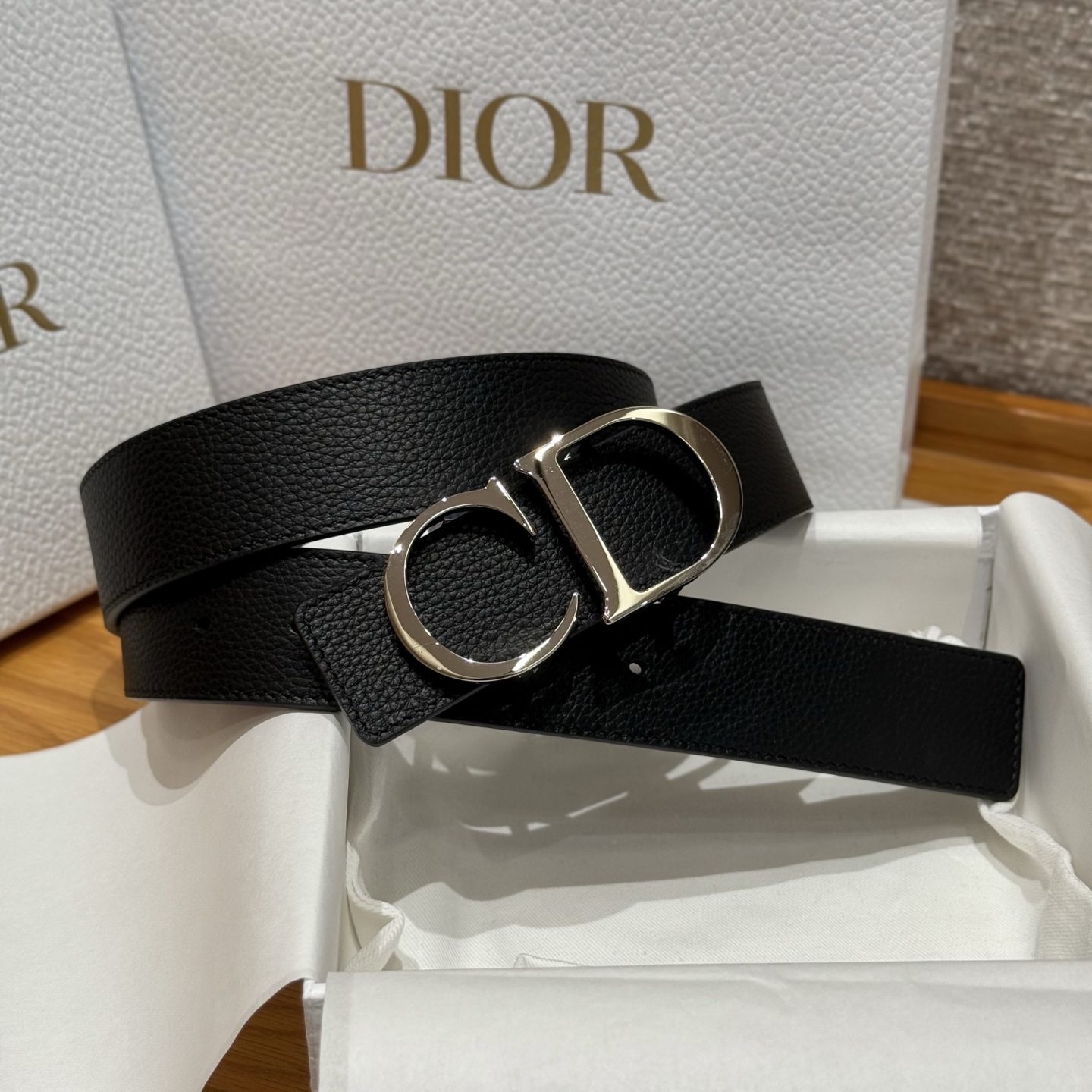 Dior Basic Belt Cow Leather Black M