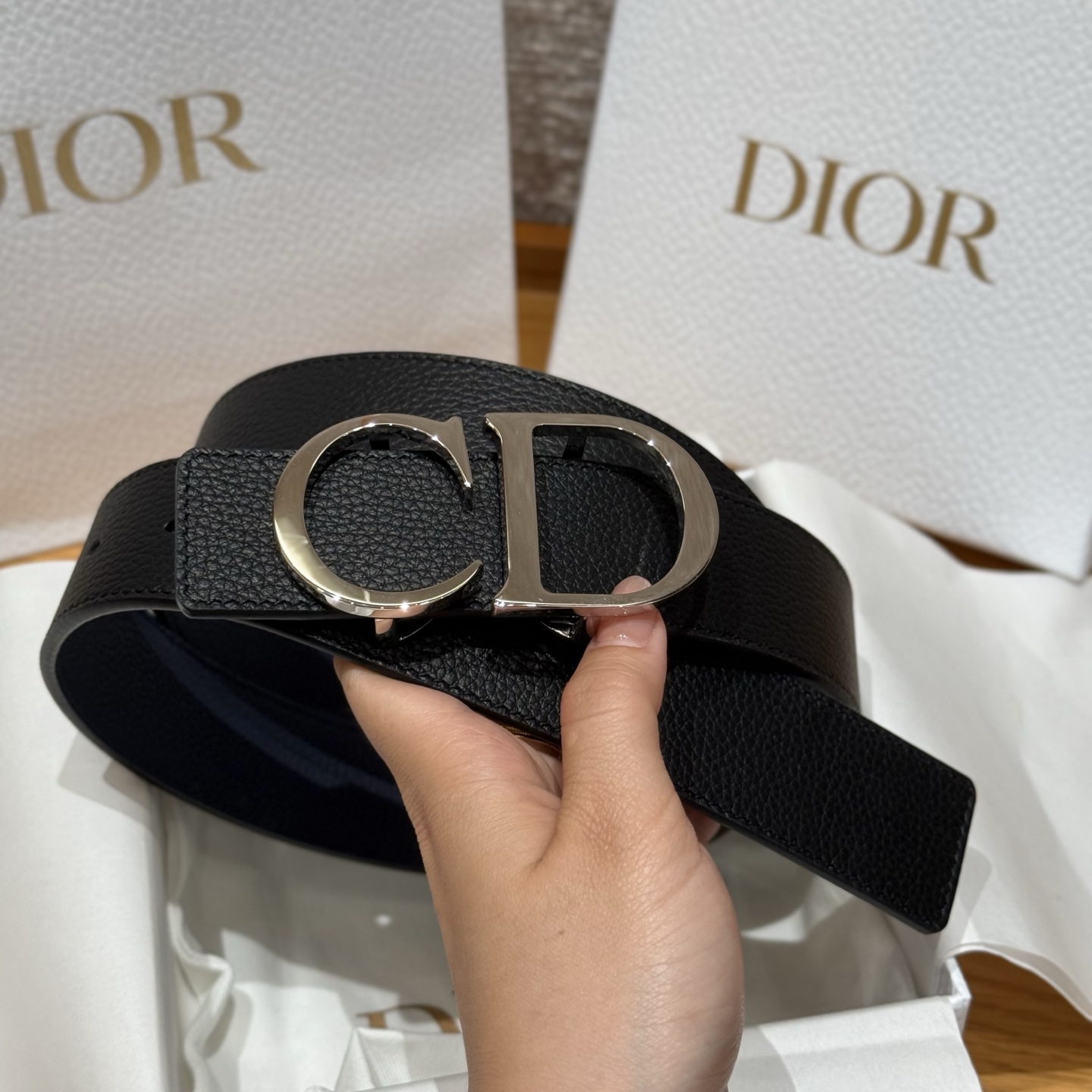 Dior Basic Belt Cow Leather Black M