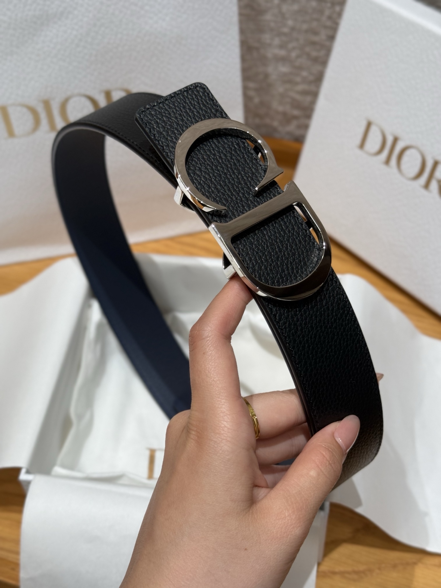 Dior Basic Belt Cow Leather Black M