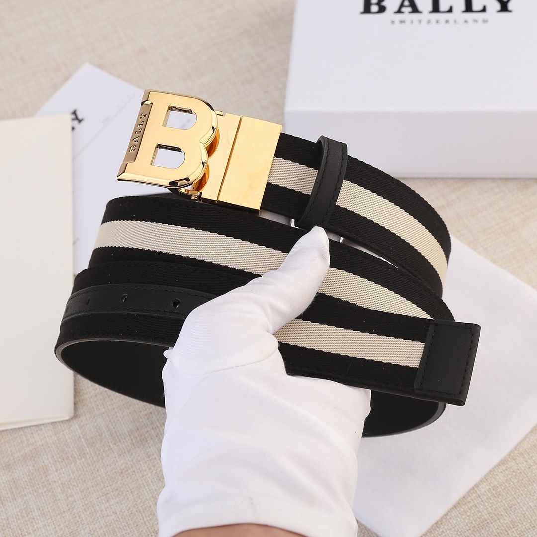 Bally Male Leather Belt Cow Leather M