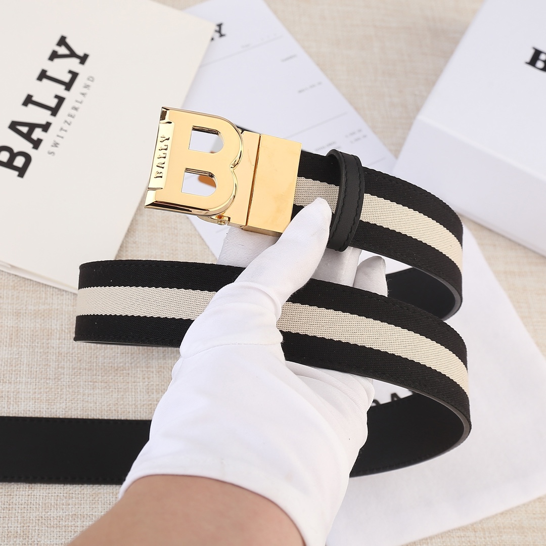 Bally Male Leather Belt Cow Leather M