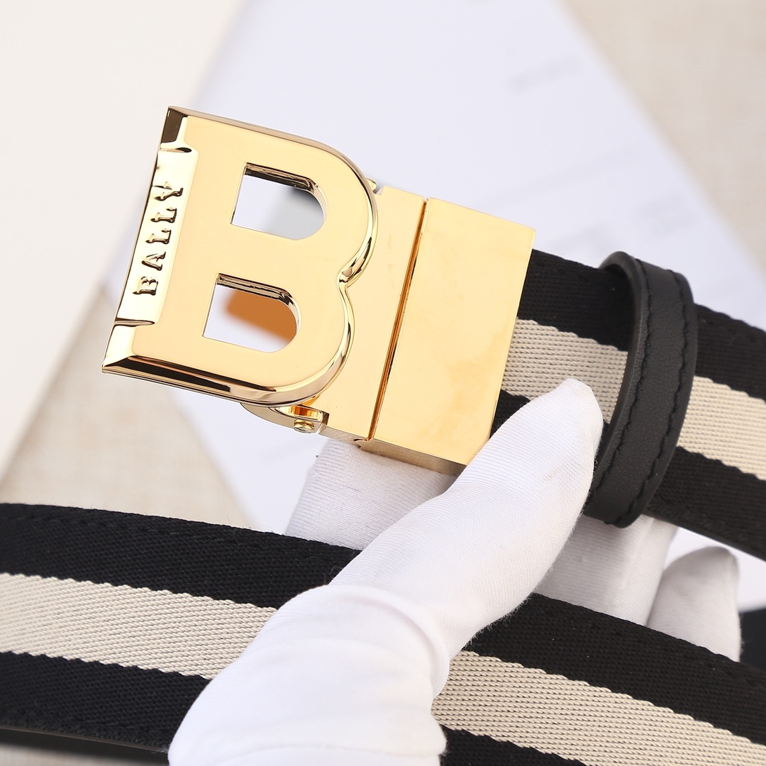 Bally Male Leather Belt Cow Leather M