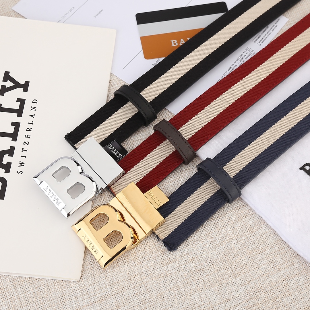 Bally Male Leather Belt Cow Leather M