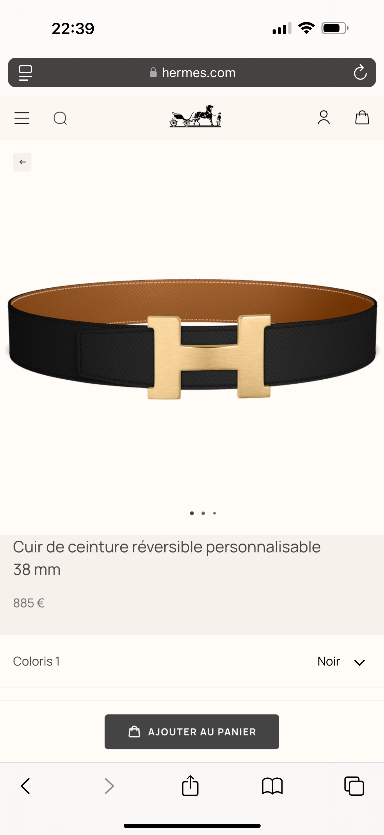 Hermès Male Basic Belt 38mm-s-m