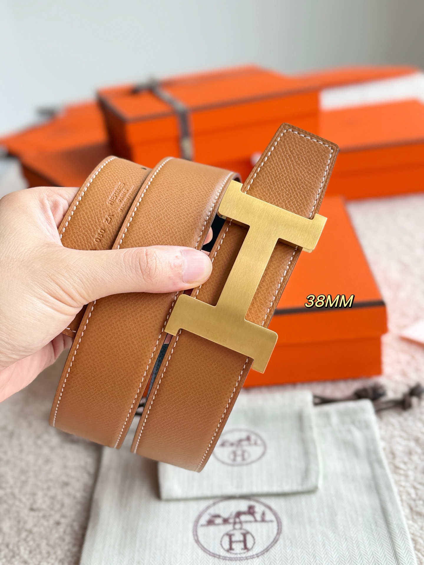 Hermès Male Basic Belt 38mm-s-m