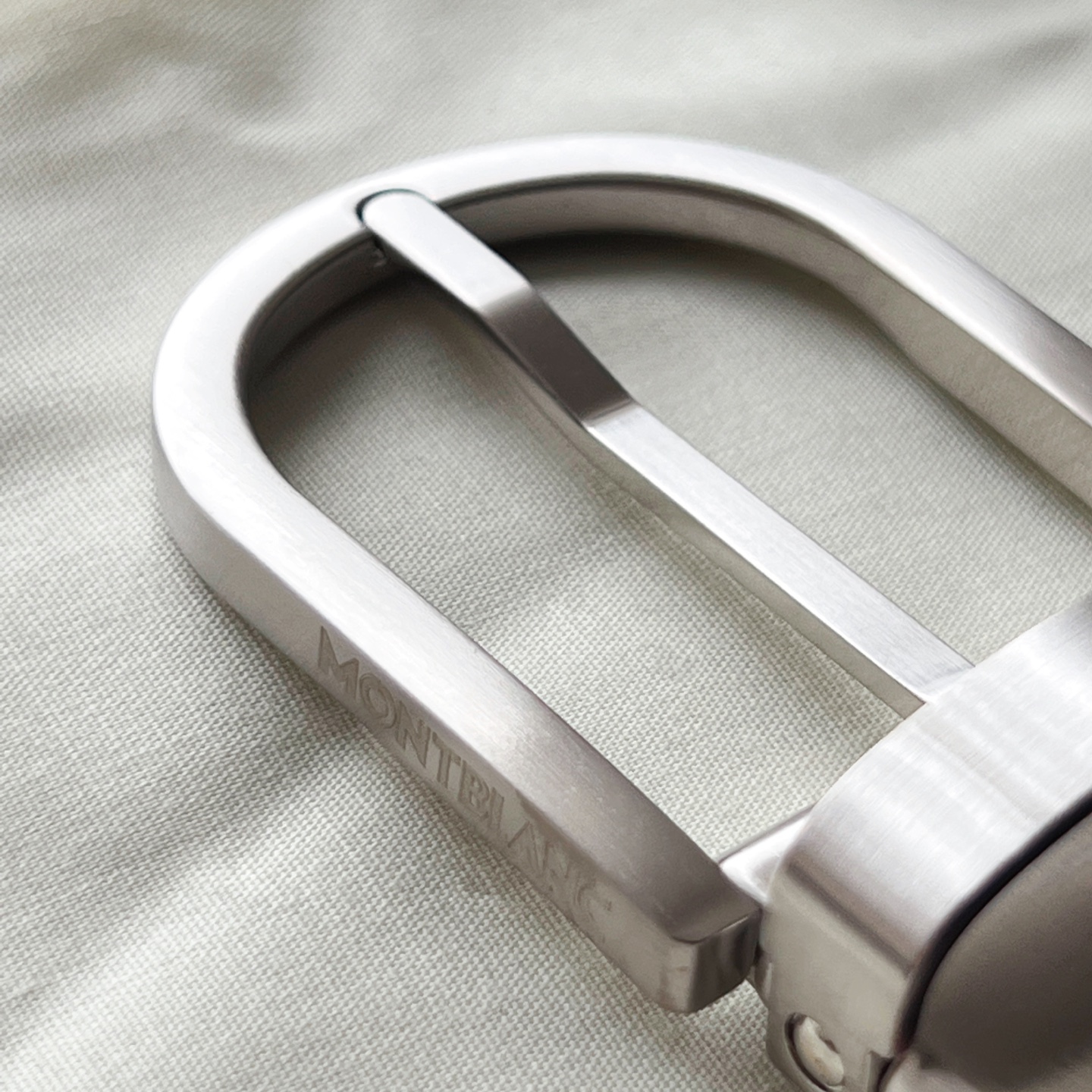 Montblanc Leather Belt Cow Leather Black Adjustable M