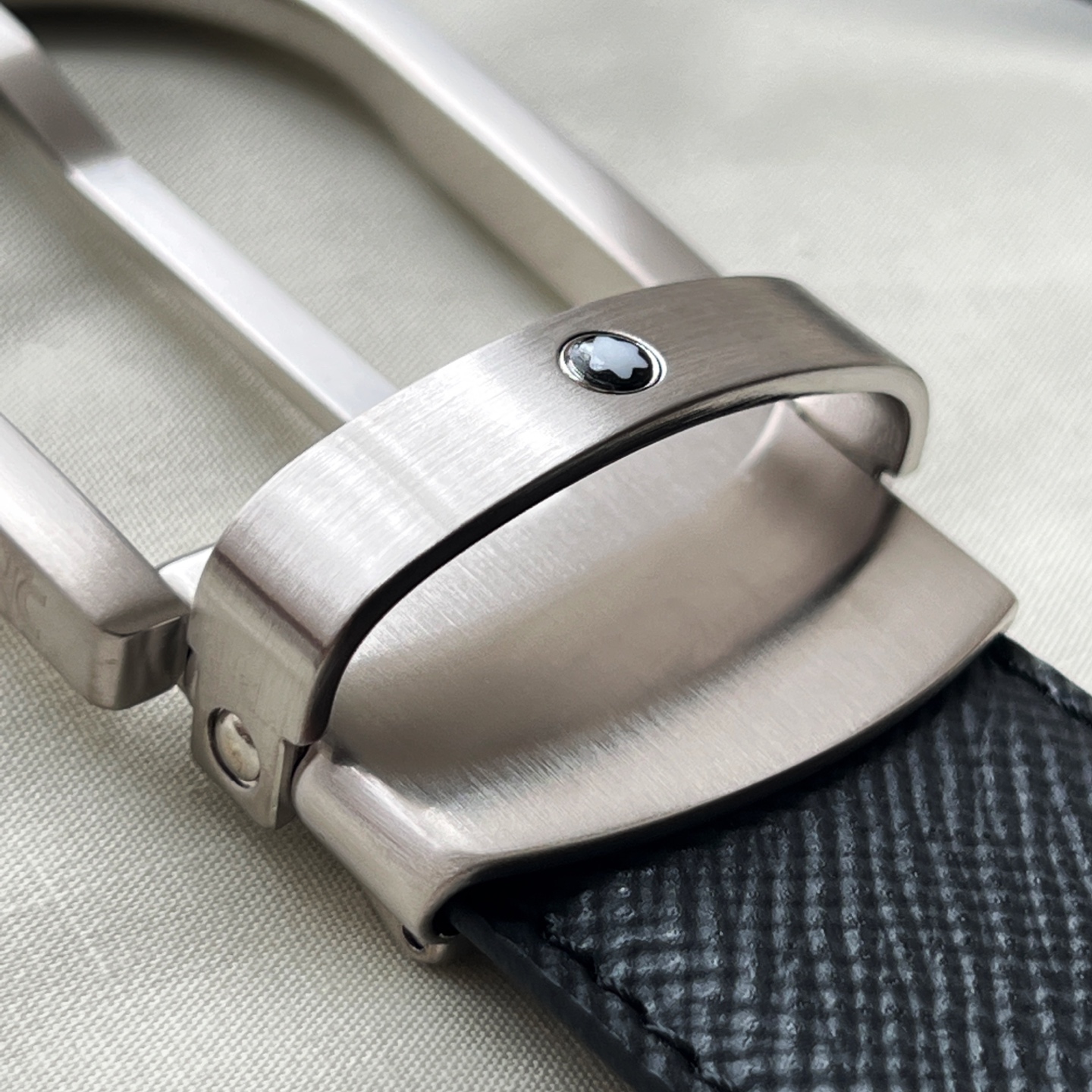 Montblanc Leather Belt Cow Leather Black Adjustable M