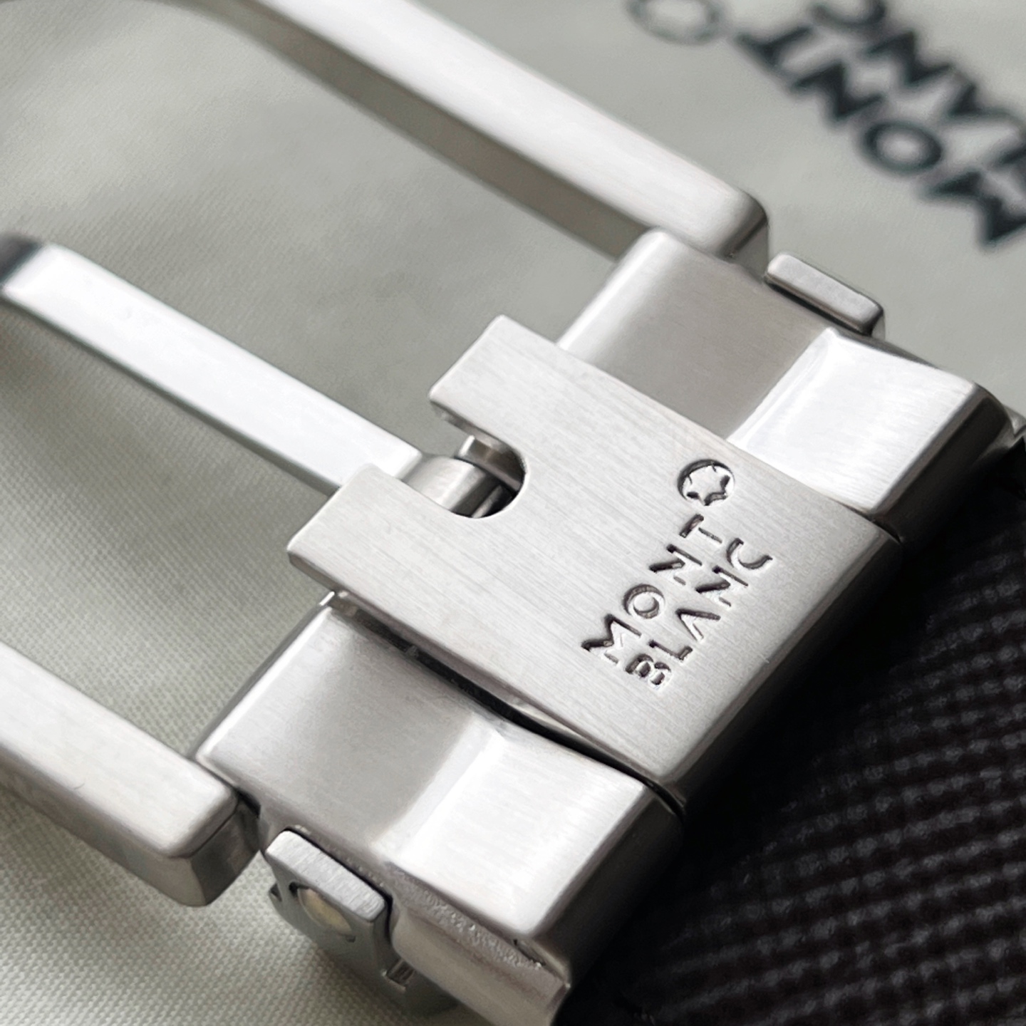 Montblanc Leather Belt Cow Leather Black Adjustable M