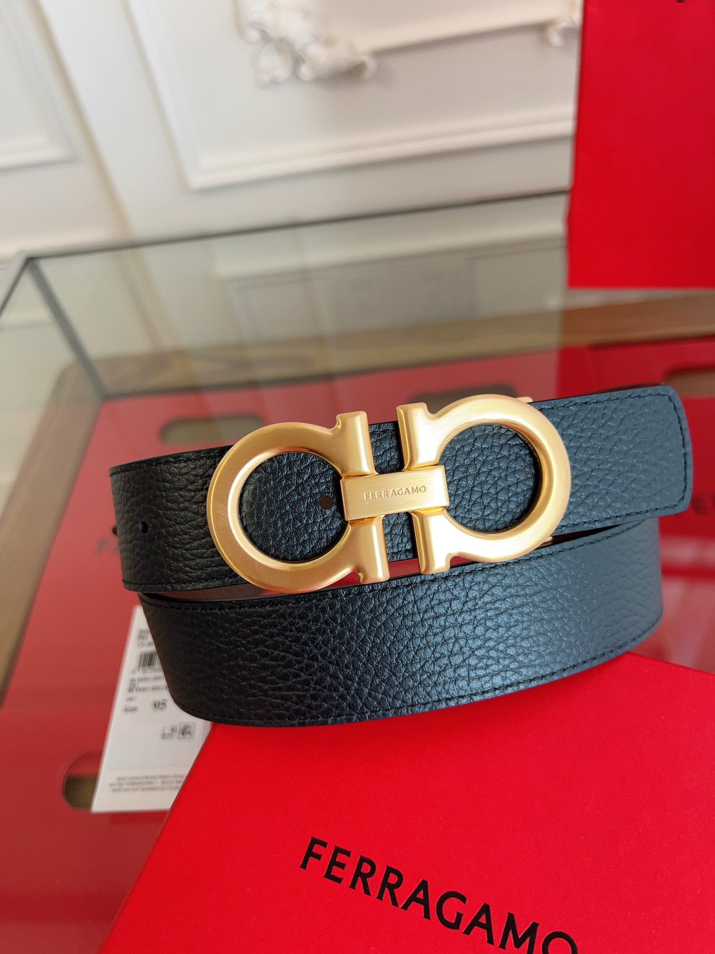 Salvatore Ferragamo Male Leather Belt Top Grain Leather M