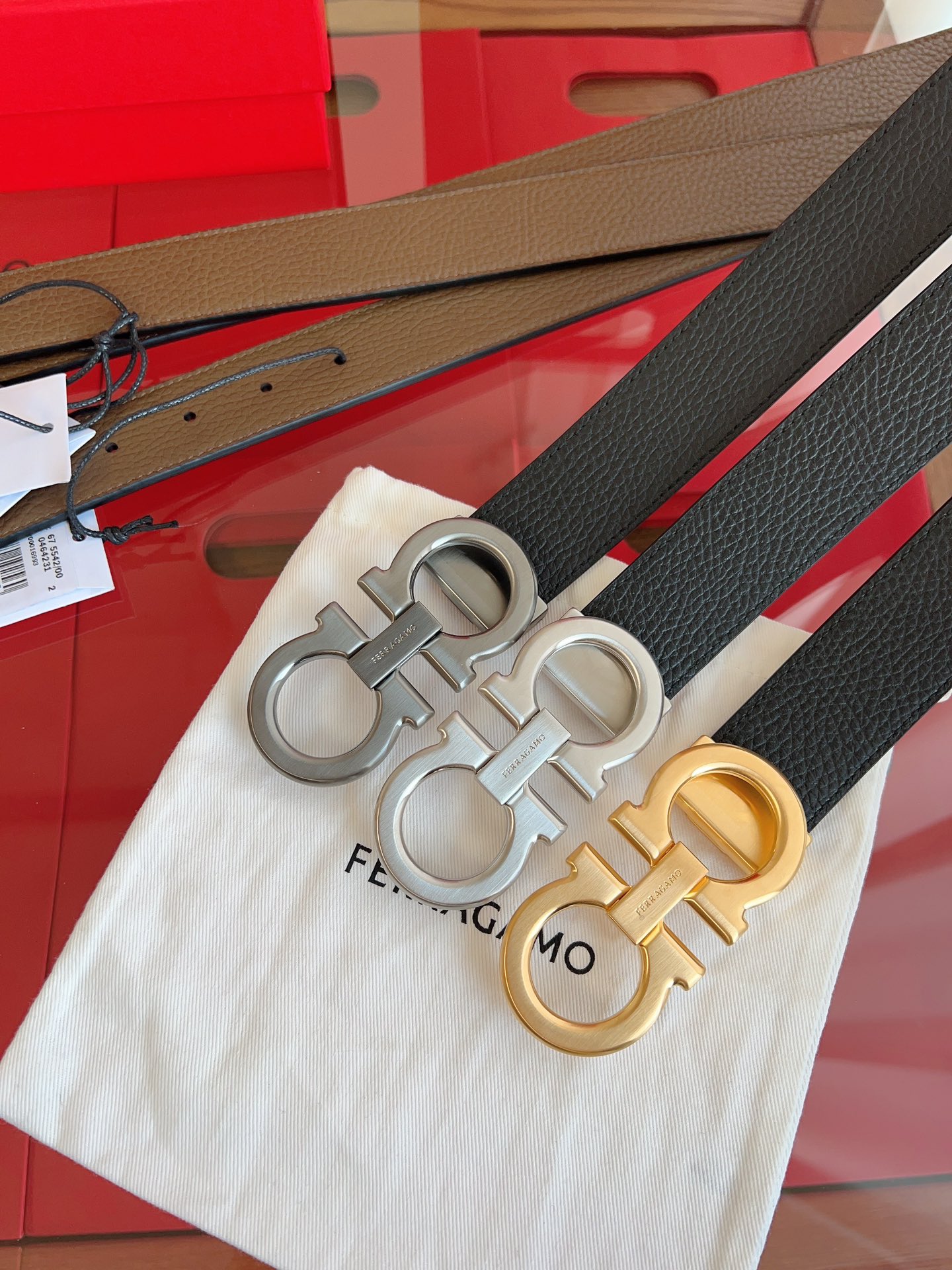 Salvatore Ferragamo Male Leather Belt Top Grain Leather M